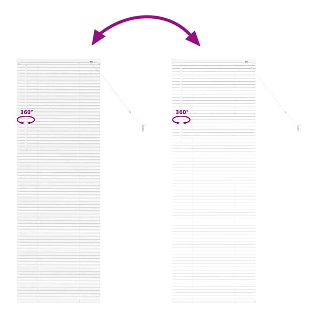 vidaXL Venetian Blinds Height Adjustable White 175 x 55 cm Aluminium