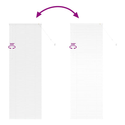 vidaXL Venetian Blinds Height Adjustable White 220 x 70 cm Aluminium