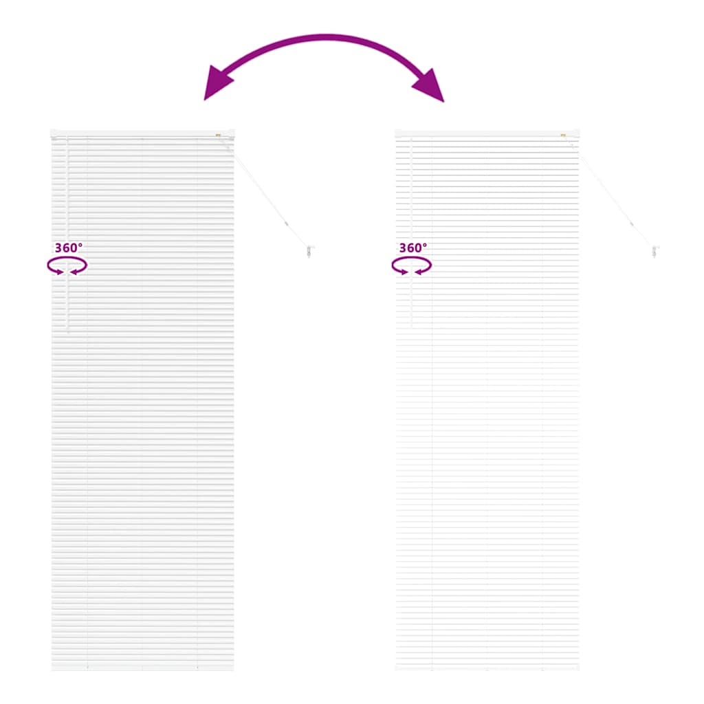 vidaXL Venetian Blinds Height Adjustable White 220 x 80 cm Aluminium