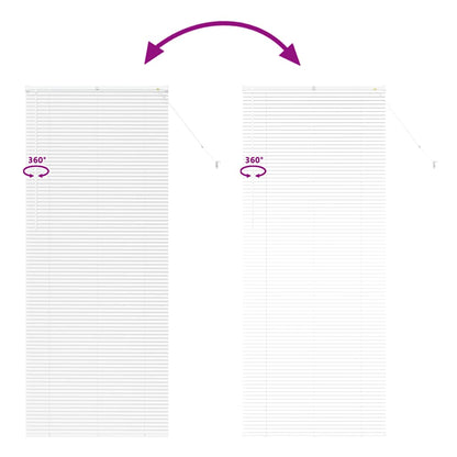 vidaXL Venetian Blinds Height Adjustable White 220 x 90 cm Aluminium
