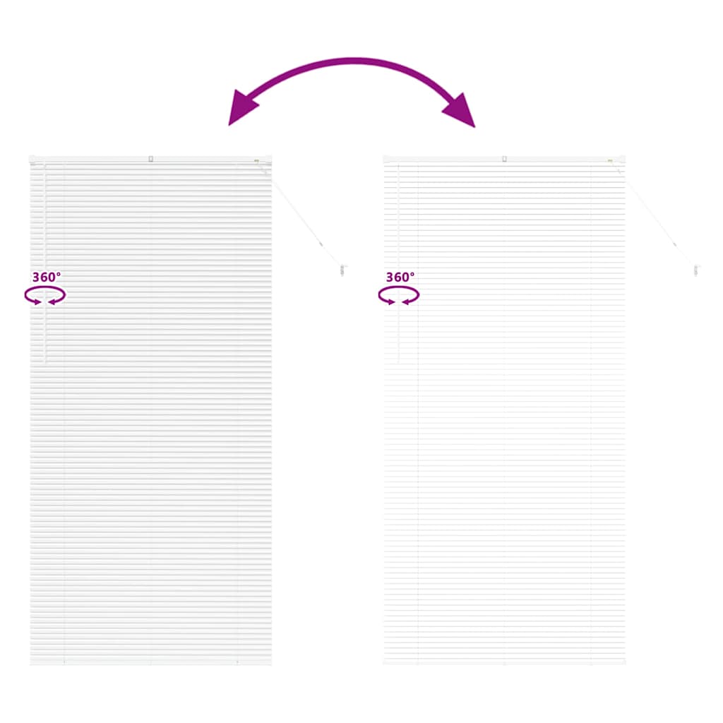 vidaXL Venetian Blinds Height Adjustable White 220 x 100 cm Aluminium