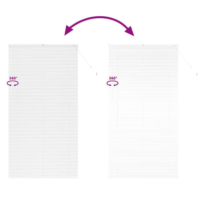 vidaXL Venetian Blinds Height Adjustable White 220 x 115 cm Aluminium