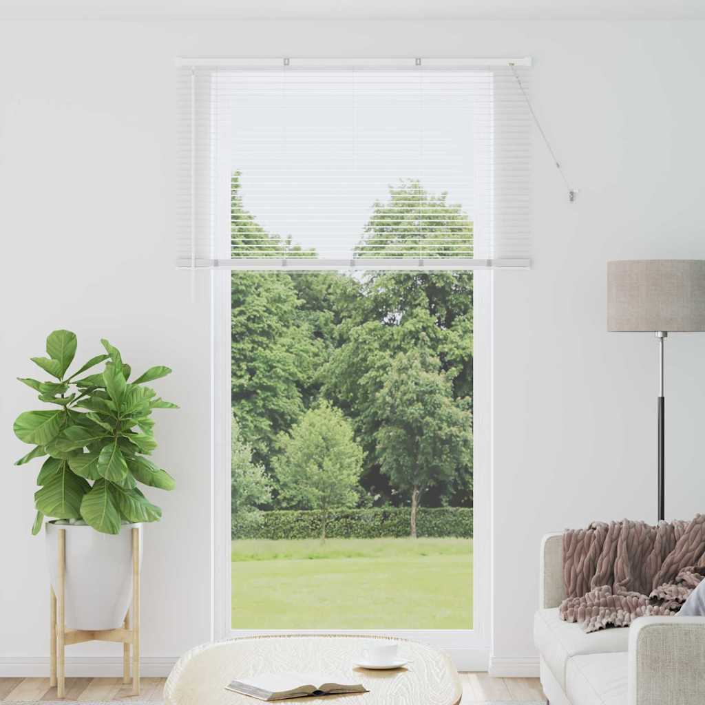 vidaXL Venetian Blinds Height Adjustable White 220 x 125 cm Aluminium