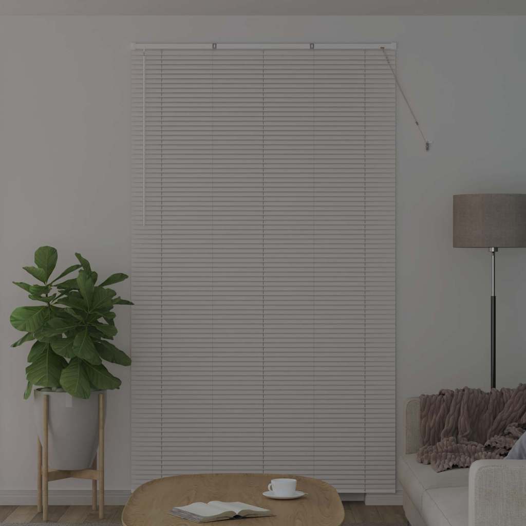 vidaXL Venetian Blinds Height Adjustable White 220 x 125 cm Aluminium