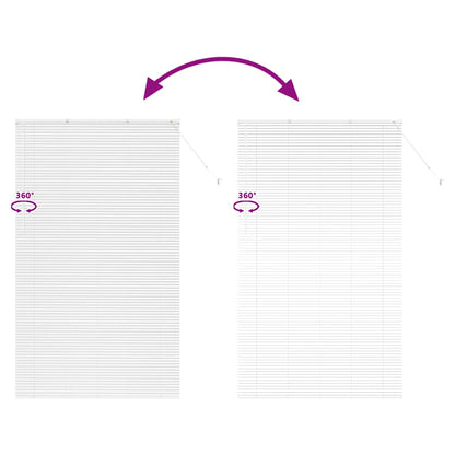 vidaXL Venetian Blinds Height Adjustable White 220 x 125 cm Aluminium