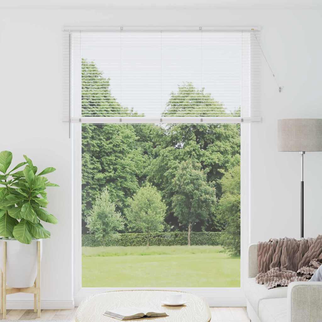 vidaXL Venetian Blinds Height Adjustable White 220 x 155 cm Aluminium