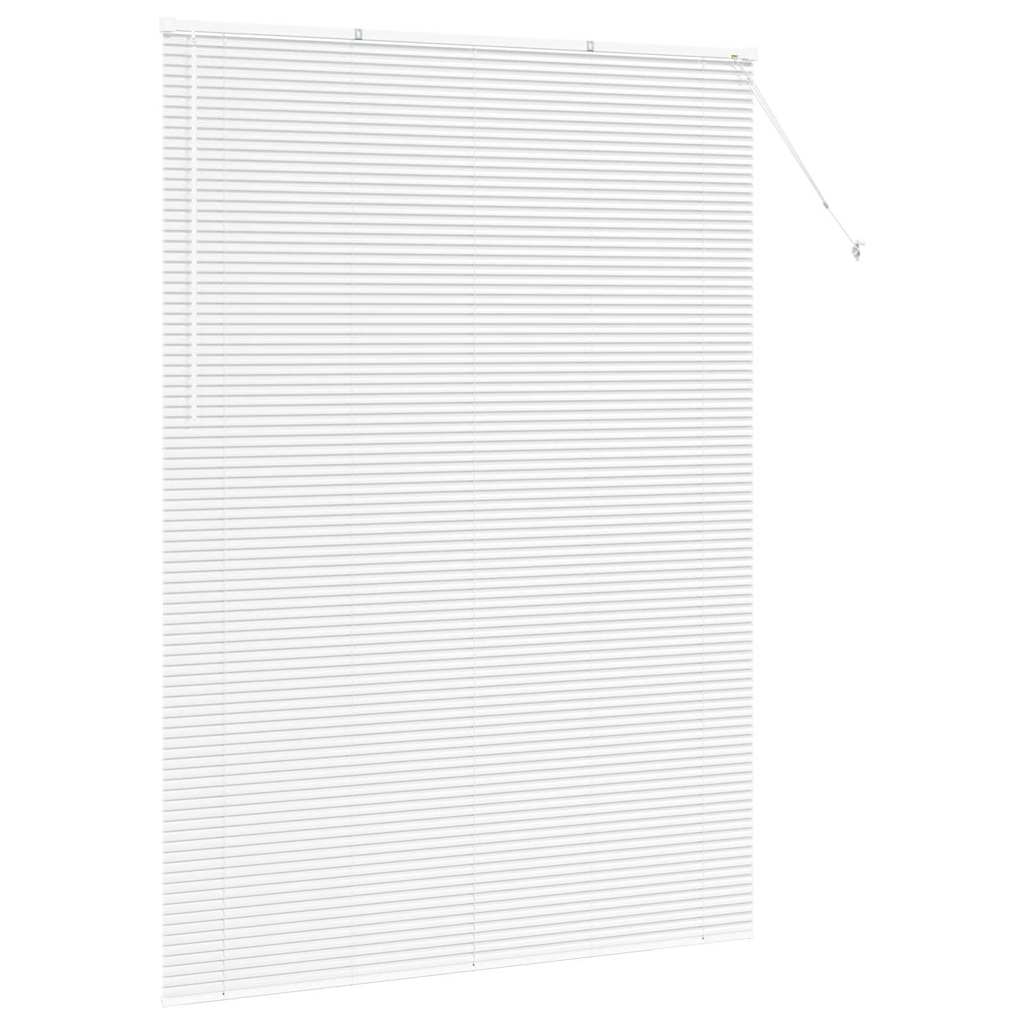 vidaXL Venetian Blinds Height Adjustable White 220 x 155 cm Aluminium