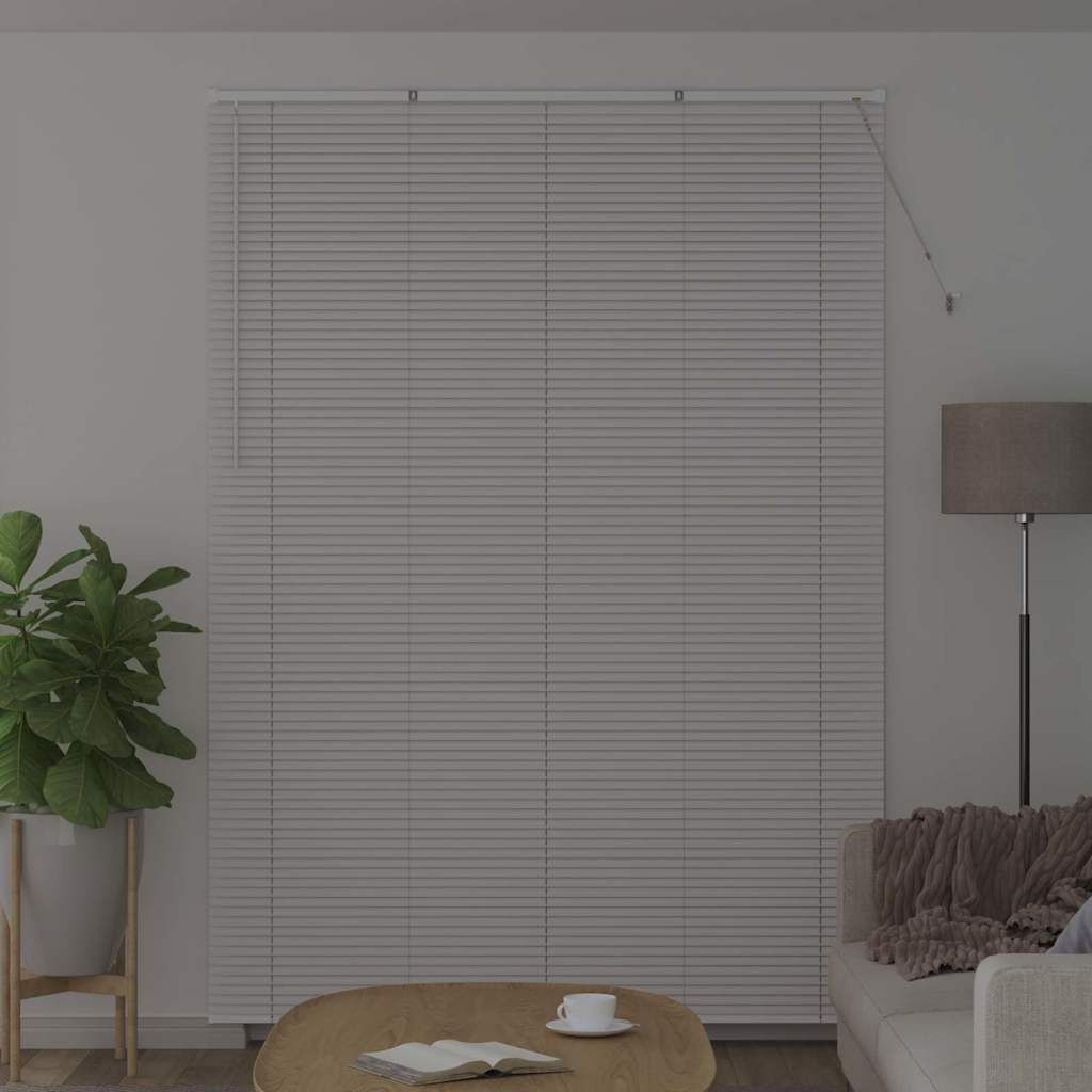 vidaXL Venetian Blinds Height Adjustable White 220 x 160 cm Aluminium