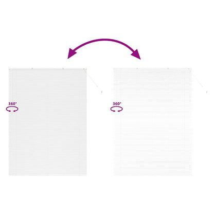 vidaXL Venetian Blinds Height Adjustable White 220 x 160 cm Aluminium