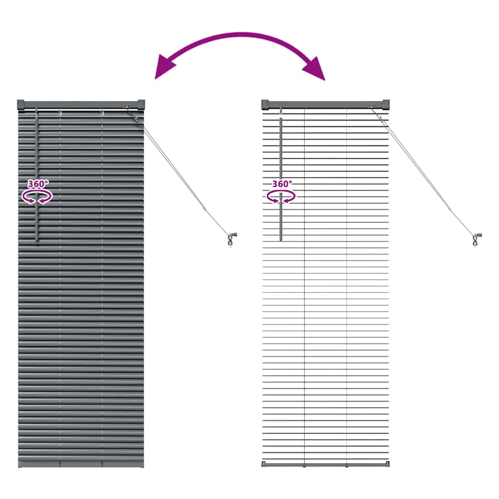 vidaXL Venetian Blinds Manual Dark Grey 130 x 45 cm Aluminium