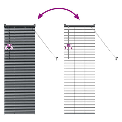 vidaXL Venetian Blinds Manual Dark Grey 130 x 45 cm Aluminium