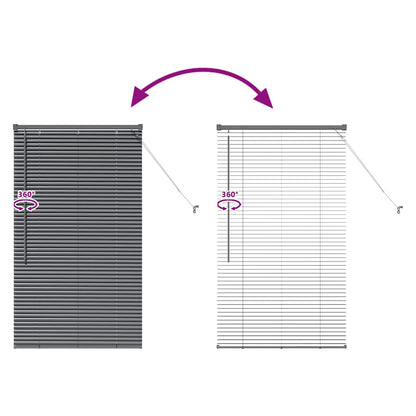 vidaXL Venetian Blinds Manual Dark Grey 130 x 80 cm Aluminium