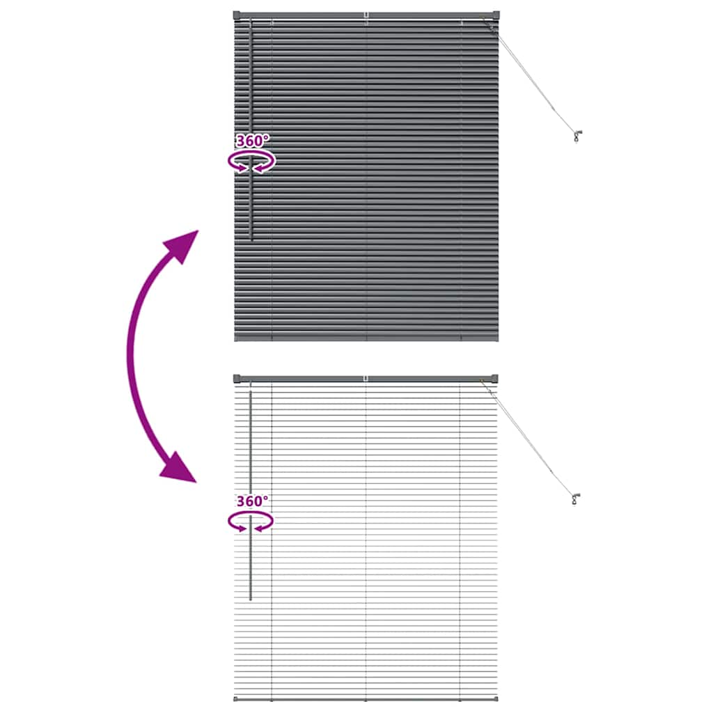 vidaXL Venetian Blinds Manual Dark Grey 130 x 105 cm Aluminium