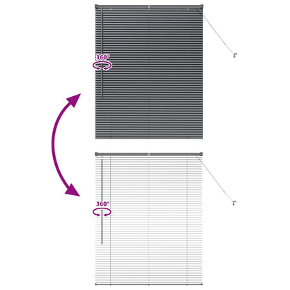 vidaXL Venetian Blinds Manual Dark Grey 130 x 105 cm Aluminium