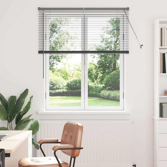 vidaXL Venetian Blinds Manual Dark Grey 130 x 110 cm Aluminium