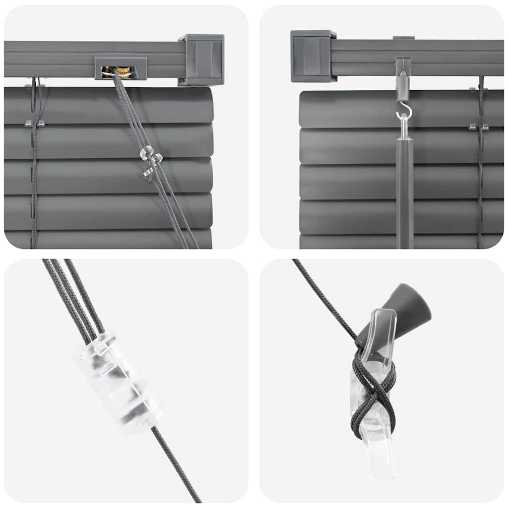 vidaXL Venetian Blinds Manual Dark Grey 130 x 130 cm Aluminium