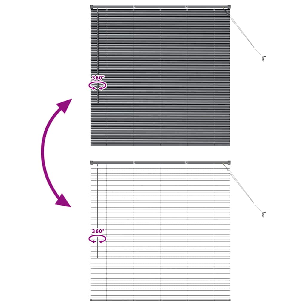vidaXL Venetian Blinds Manual Dark Grey 130 x 130 cm Aluminium