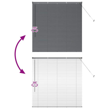 vidaXL Venetian Blinds Manual Dark Grey 130 x 130 cm Aluminium