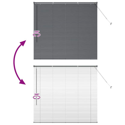 vidaXL Venetian Blinds Manual Dark Grey 130 x 150 cm Aluminium