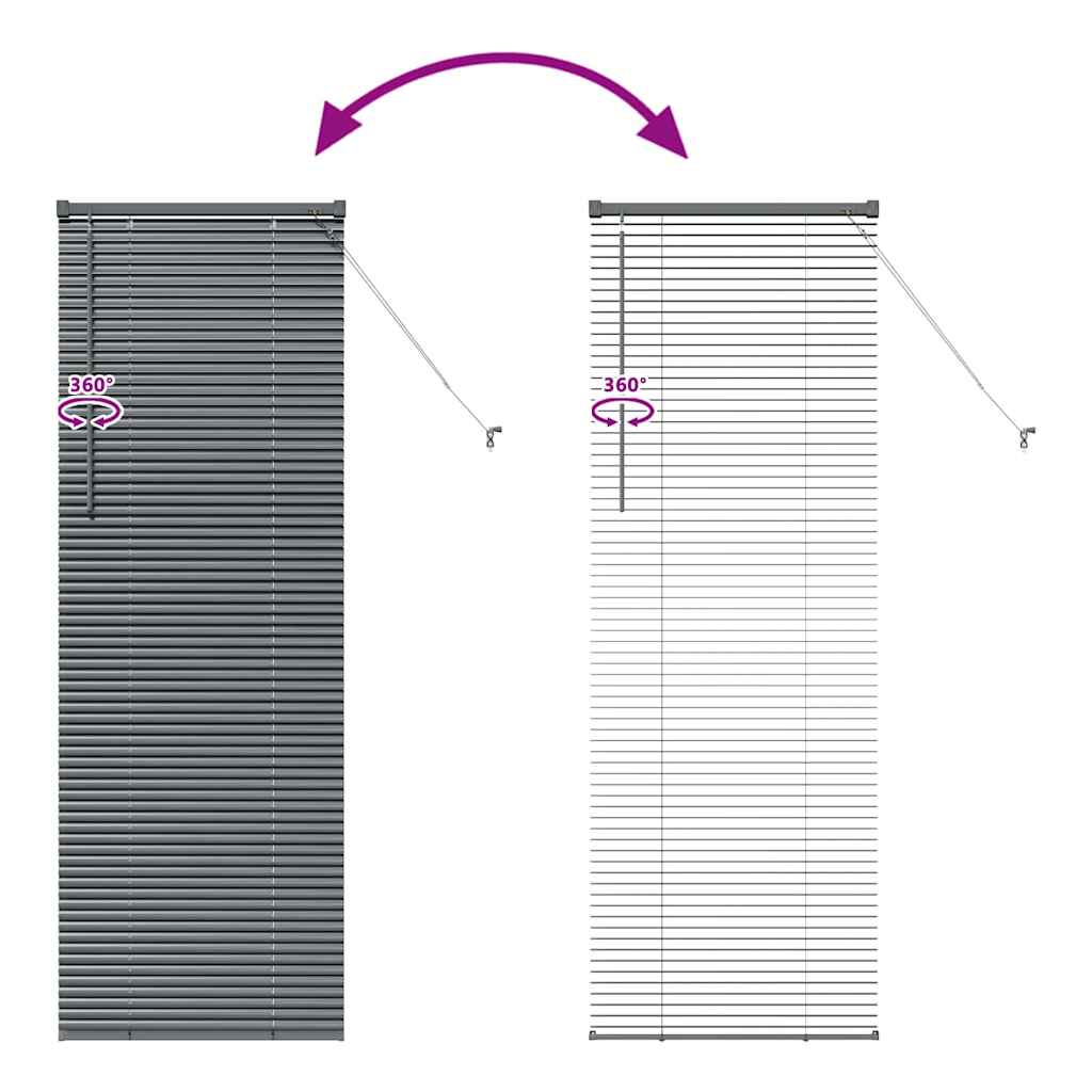 vidaXL Venetian Blinds Manual Dark Grey 175 x 65 cm Aluminium