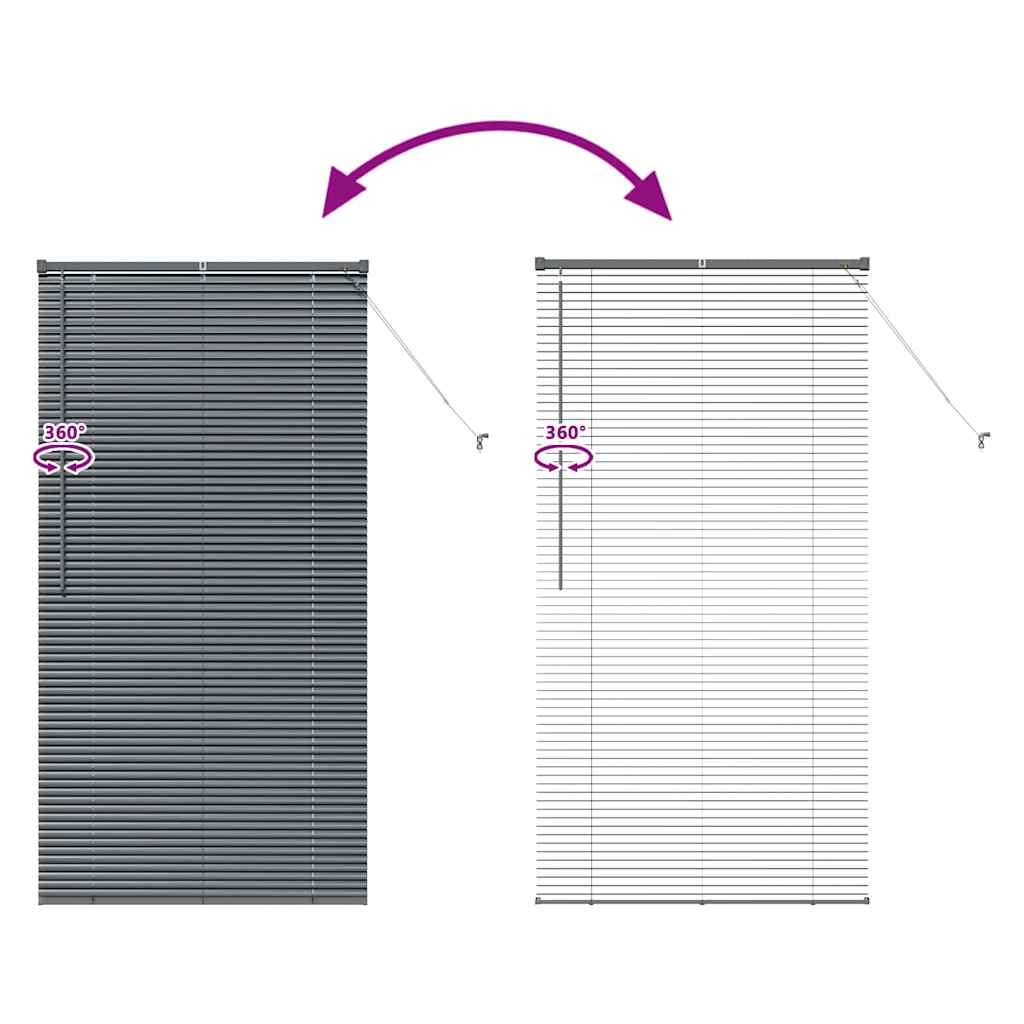 vidaXL Venetian Blinds Manual Dark Grey 175 x 85 cm Aluminium