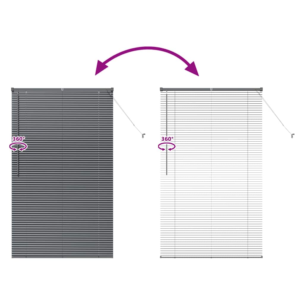 vidaXL Venetian Blinds Manual Dark Grey 175 x 105 cm Aluminium