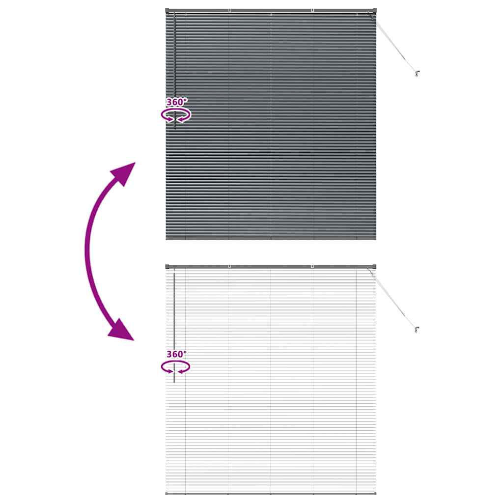 vidaXL Venetian Blinds Manual Dark Grey 175 x 155 cm Aluminium