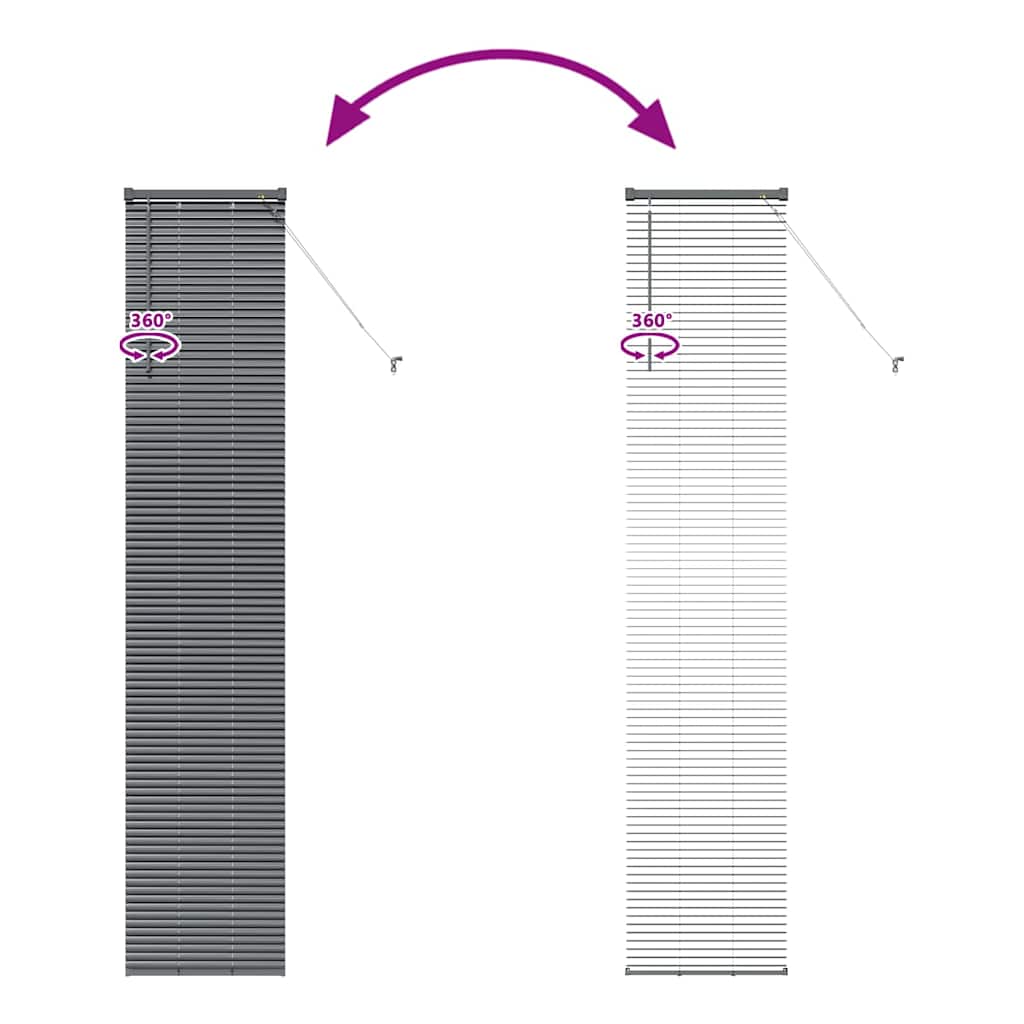 vidaXL Venetian Blinds Manual Dark Grey 220 x 45 cm Aluminium