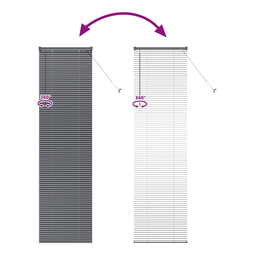 vidaXL Venetian Blinds Manual Dark Grey 220 x 55 cm Aluminium