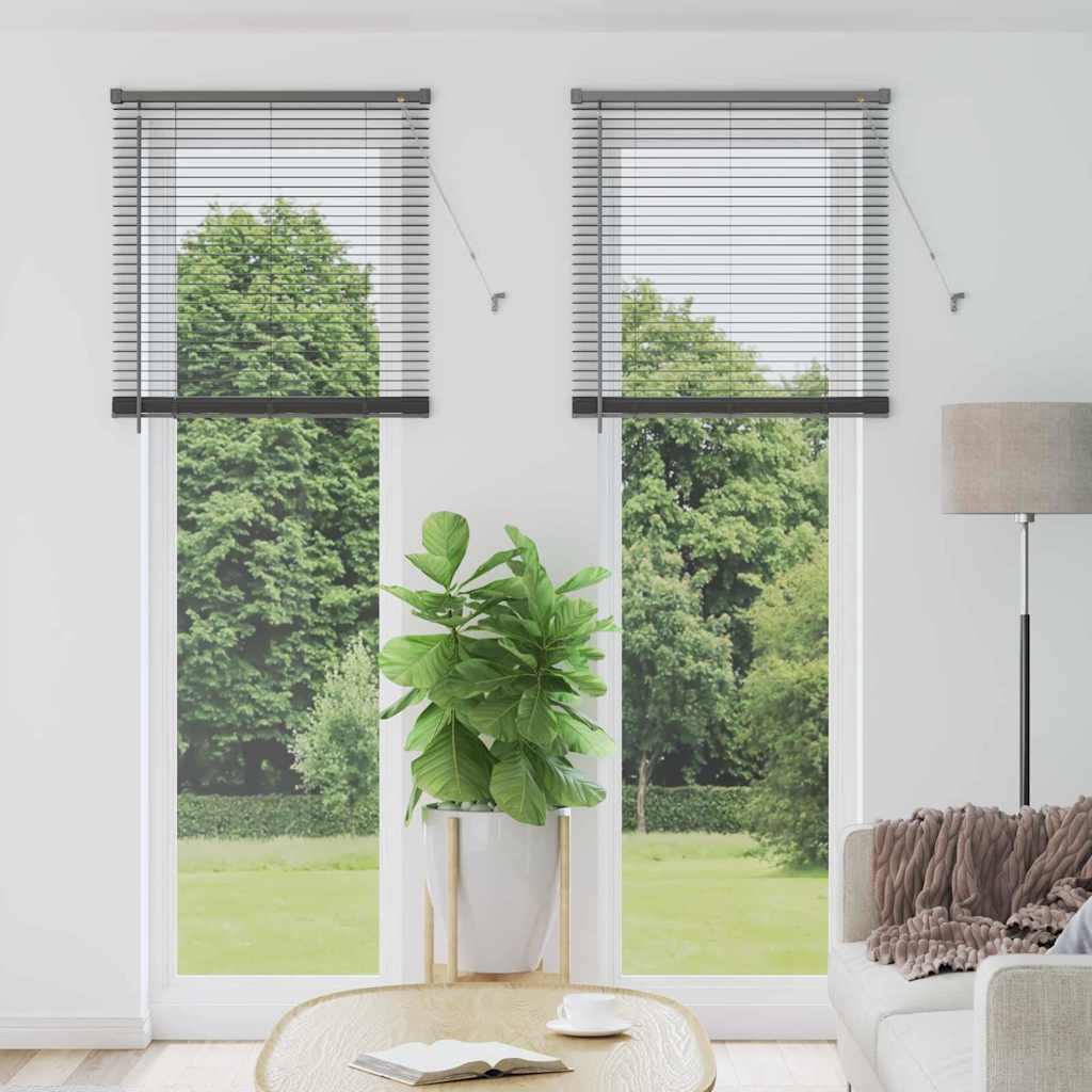 vidaXL Venetian Blinds Manual Dark Grey 220 x 75 cm Aluminium