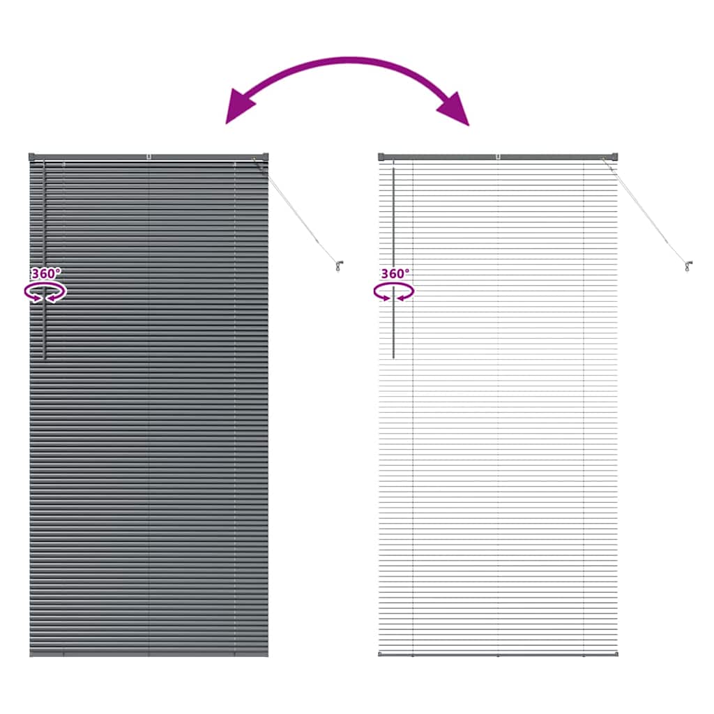 vidaXL Venetian Blinds Manual Dark Grey 220 x 105 cm Aluminium
