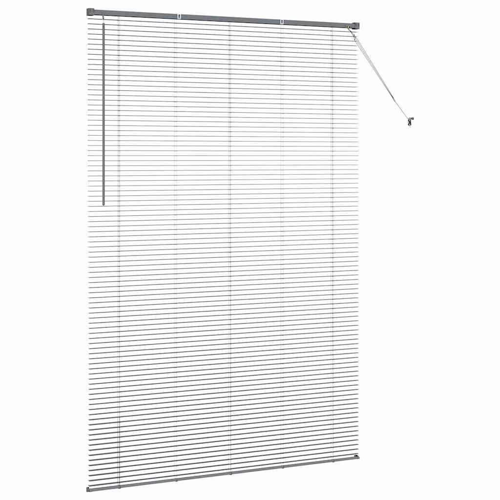 vidaXL Venetian Blinds Height Adjustable Dark Grey 220x150cm Aluminium