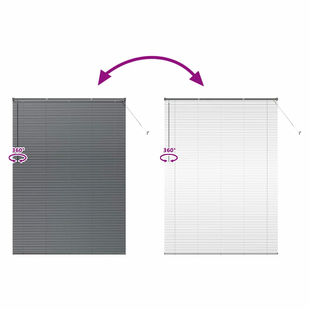 vidaXL Venetian Blinds Manual Dark Grey 220 x 155 cm Aluminium