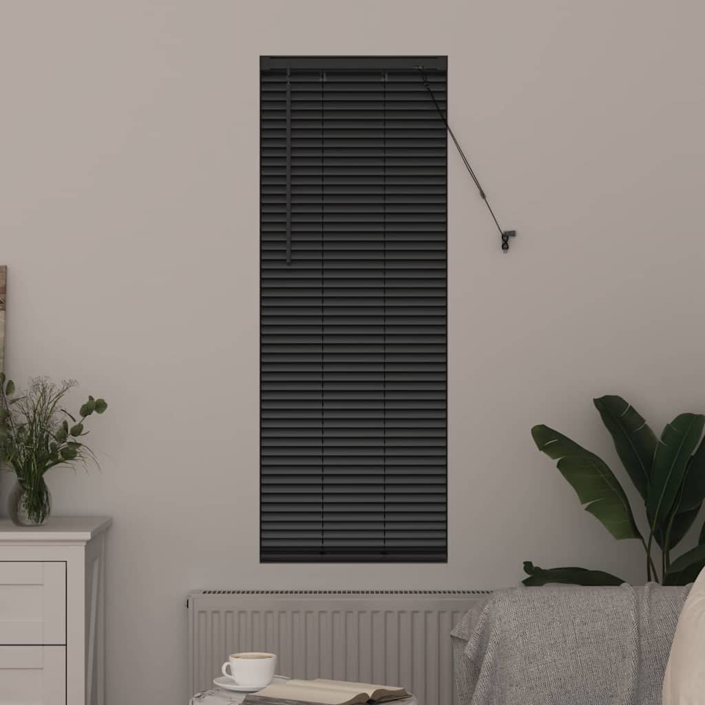 vidaXL Venetian Blinds Height Adjustable Black 130 x 45 cm Aluminium