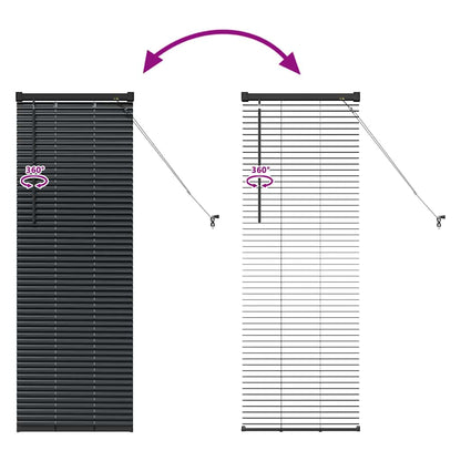 vidaXL Venetian Blinds Height Adjustable Black 130 x 55 cm Aluminium