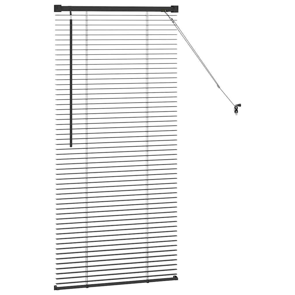 vidaXL Venetian Blinds Height Adjustable Black 130 x 60 cm Aluminium