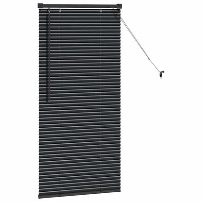 vidaXL Venetian Blinds Manual Black 60 x 2.5 x 130 cm Aluminium