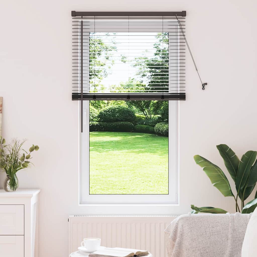 vidaXL Venetian Blinds Height Adjustable Black 130 x 75 cm Aluminium