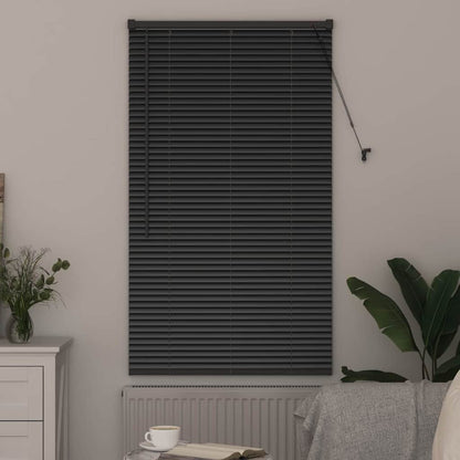 vidaXL Venetian Blinds Height Adjustable Black 130 x 75 cm Aluminium