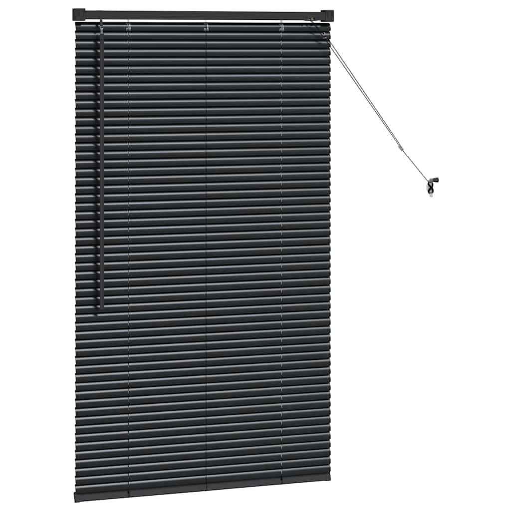 vidaXL Venetian Blinds Height Adjustable Black 130 x 75 cm Aluminium