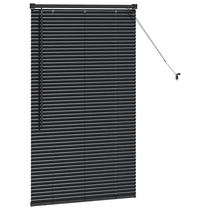 vidaXL Venetian Blinds Height Adjustable Black 130 x 75 cm Aluminium