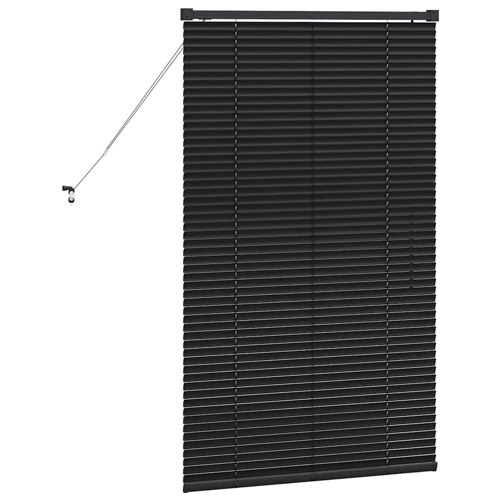 vidaXL Venetian Blinds Height Adjustable Black 130 x 75 cm Aluminium