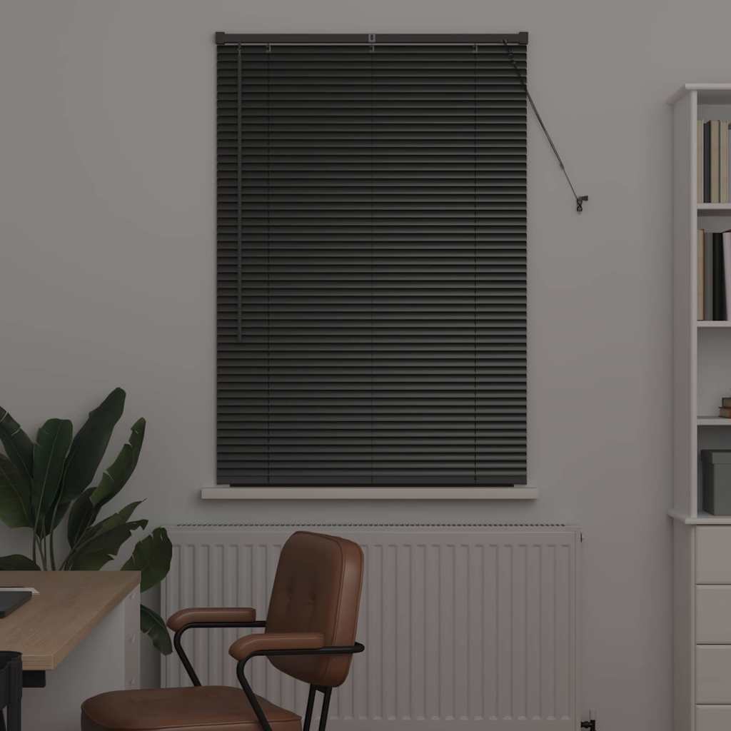 vidaXL Venetian Blinds Height Adjustable Black 130 x 85 cm Aluminium