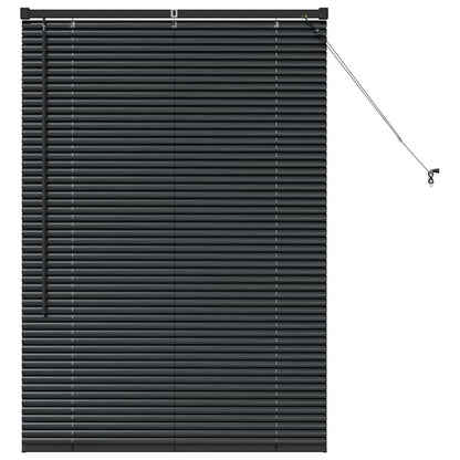 vidaXL Venetian Blinds Height Adjustable Black 130 x 85 cm Aluminium