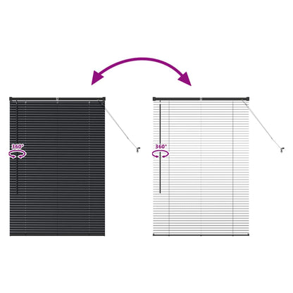 vidaXL Venetian Blinds Height Adjustable Black 130 x 85 cm Aluminium