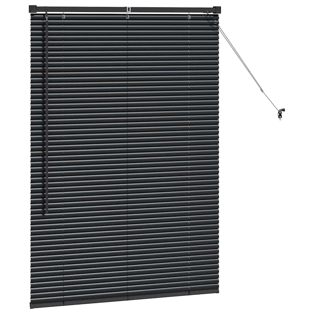vidaXL Venetian Blinds Height Adjustable Black 130 x 90 cm Aluminium