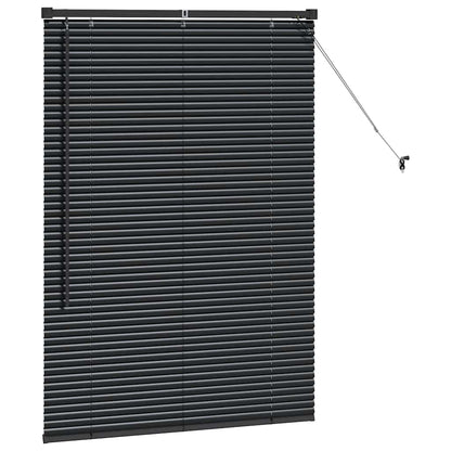 vidaXL Venetian Blinds Height Adjustable Black 130 x 90 cm Aluminium