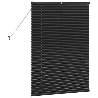 vidaXL Venetian Blinds Height Adjustable Black 130 x 90 cm Aluminium