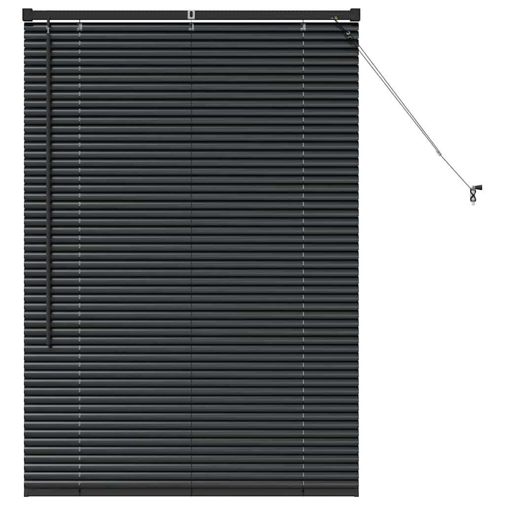 vidaXL Venetian Blinds Height Adjustable Black 130 x 90 cm Aluminium