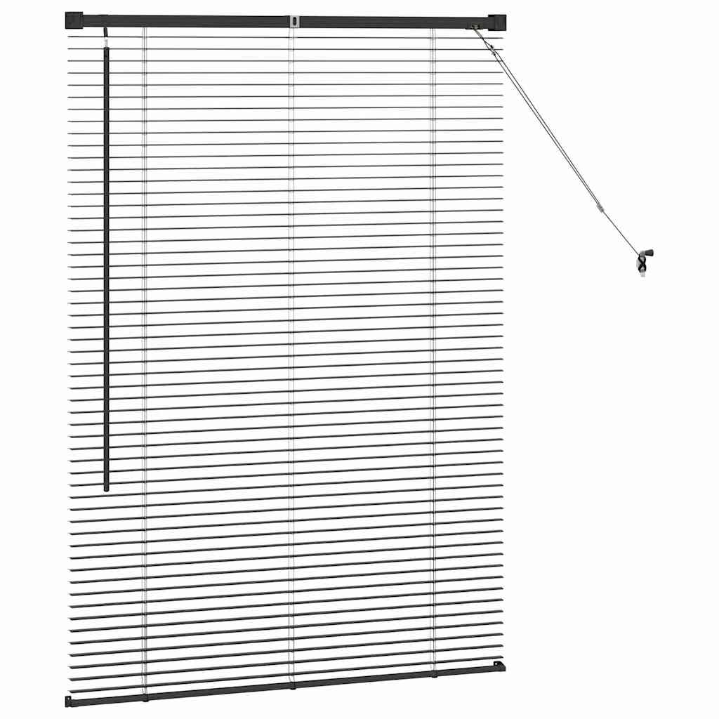 vidaXL Venetian Blinds Height Adjustable Black 130 x 95 cm Aluminium